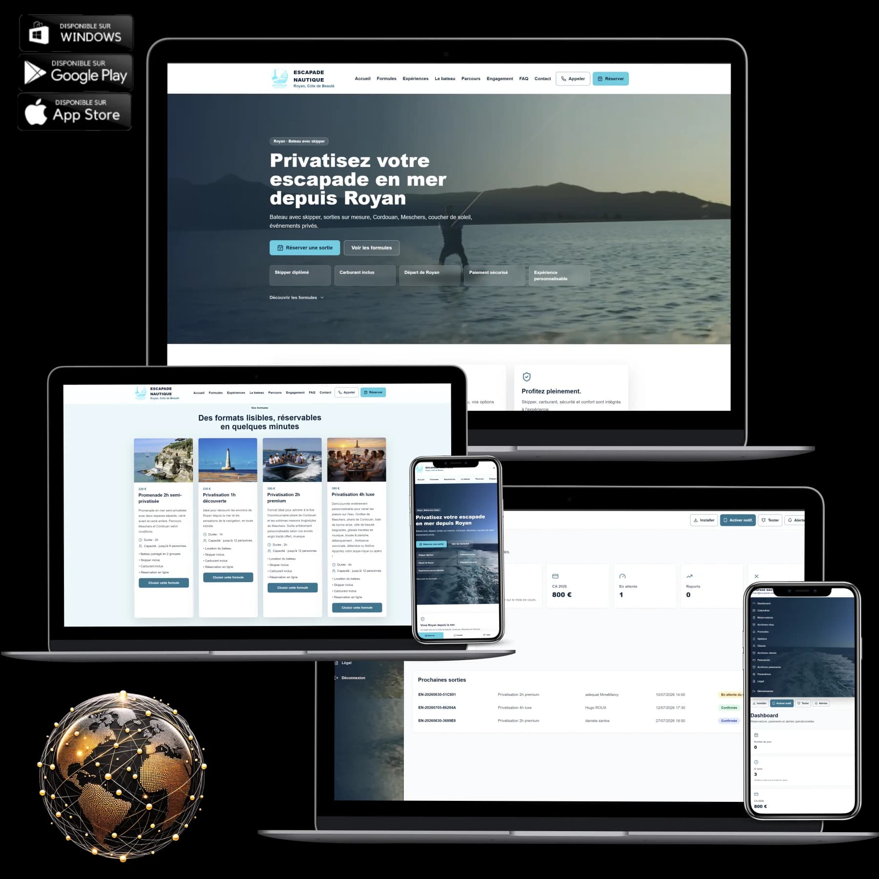Site Escapade Nautique optimisé pour la visibilité locale à Royan