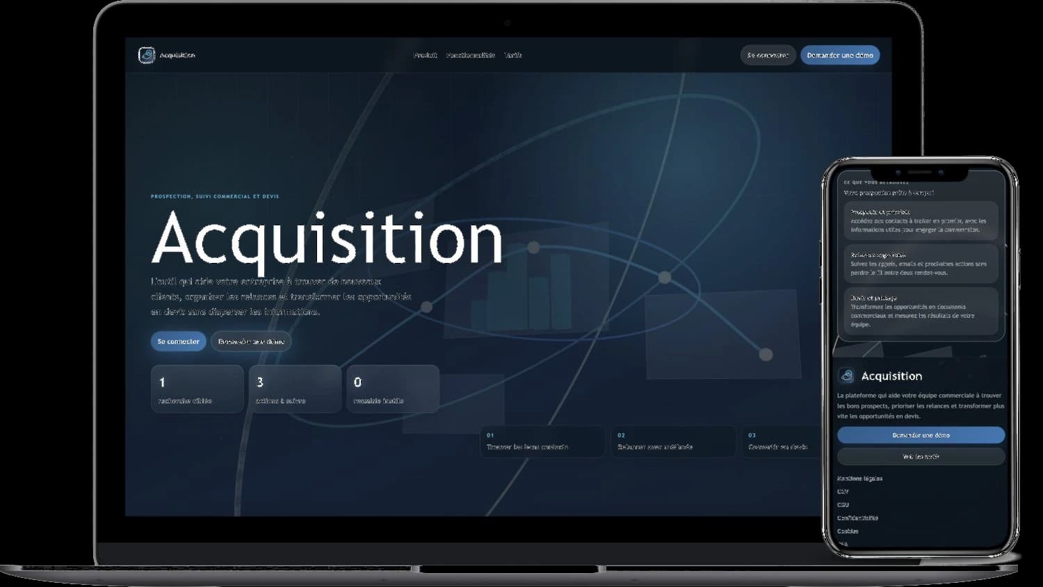 Outil métier Acquisition pour la prospection et le suivi commercial